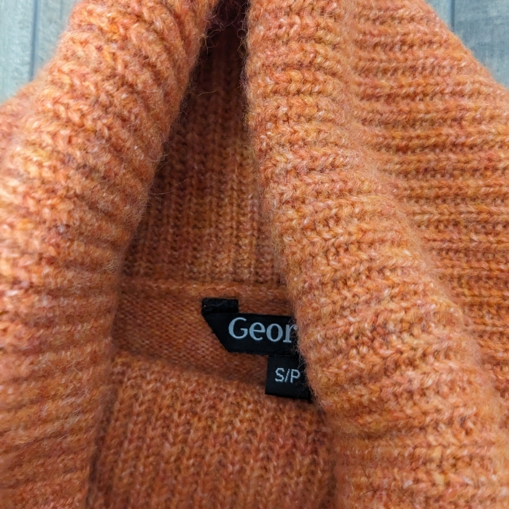 George Turtleneck Sleeveless Sweater Size Small Rust Orange - Picture 6 of 8